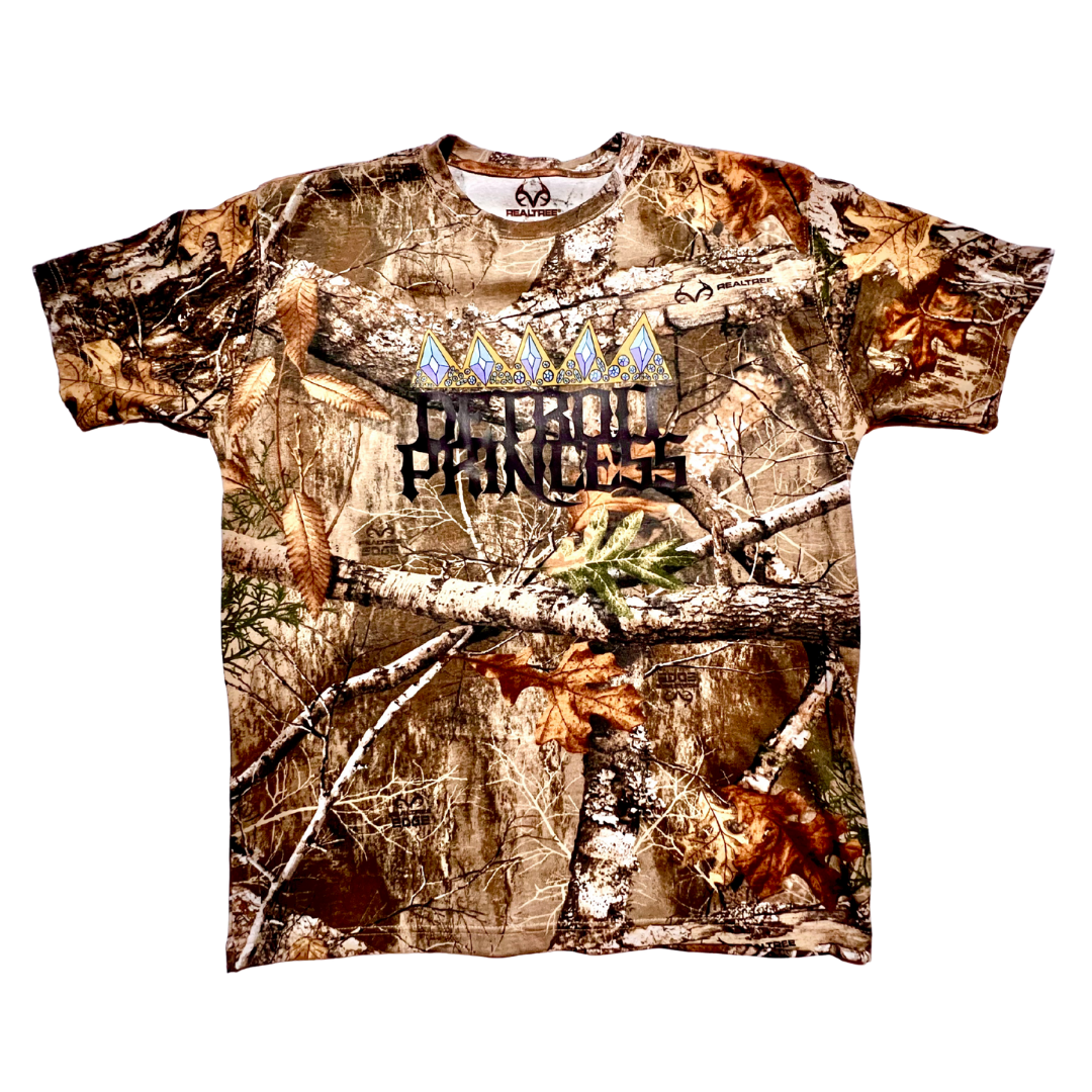 Limited Edition! RealTree Camo Detroit Princess Crown T-shirt