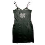 Black dress with 'Alleg 679' text on a white background