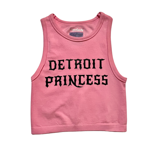 Limited Edition! Detroit Princess Ribbed Cropped TanK Top